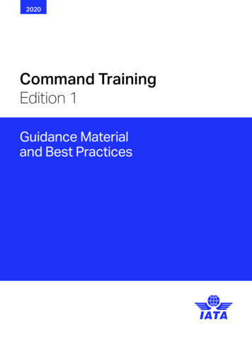 Guidance Material And Best Practices - Command Training .