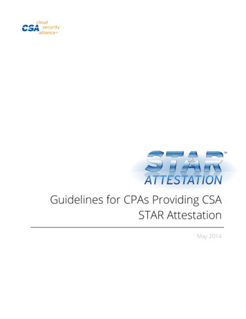 Guidelines For CPAs Providing CSA STAR Attestation