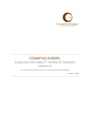Guidelines On Stability Testing Of Cosmetics - Colipa-CTFA .