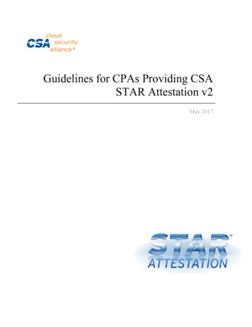 Guidelines For CPAs Providing CSA STAR Attestation V2