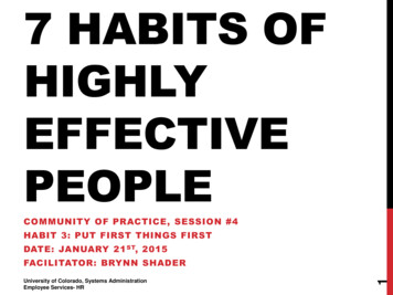 7 Habits Of Highly Effective People - Cu.edu