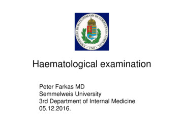 Haematological Examination - Semmelweis