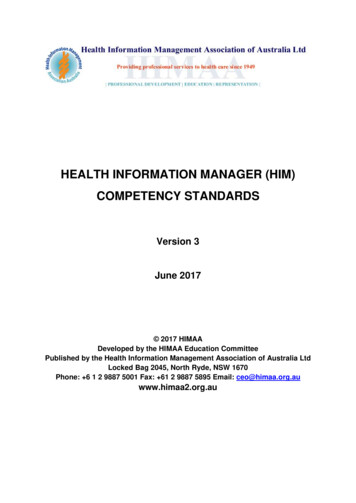 HEALTH INFORMATION MANAGER (HIM) COMPETENCY STANDARDS