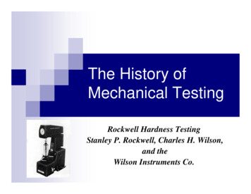 The History Of Mechanical Testing - ASTM