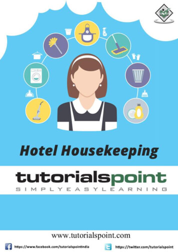 Hotel Housekeeping - Tutorialspoint