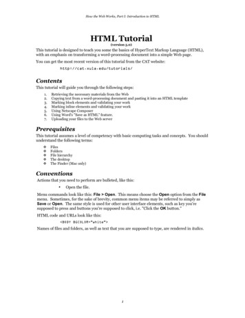 HTML Tutorial - Xavier University Of Louisiana