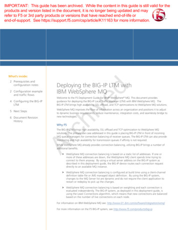 Deploying The BIG-IP LTM With IBM WebSphere MQ