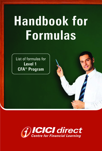 Handbook For Formulas - ICICI Direct