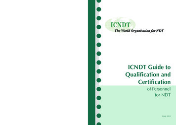 Qualification And Certification - NDT 