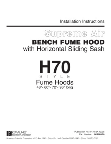 BENCH FUME HOOD With Horizontal Sliding Sash H70
