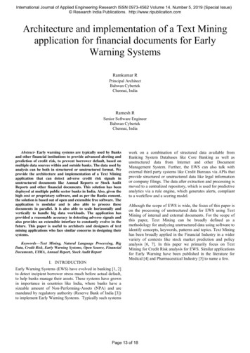 Architecture And Implementation Of A Text Mining .