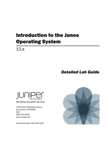 Introduction To The Junos Operating System