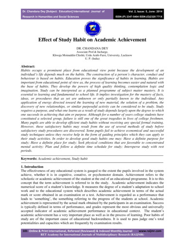 Effect Of Study Habit On Academic Achievement
