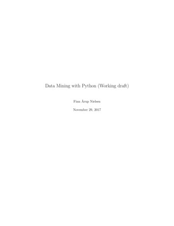 Data Mining With Python (Working Draft)