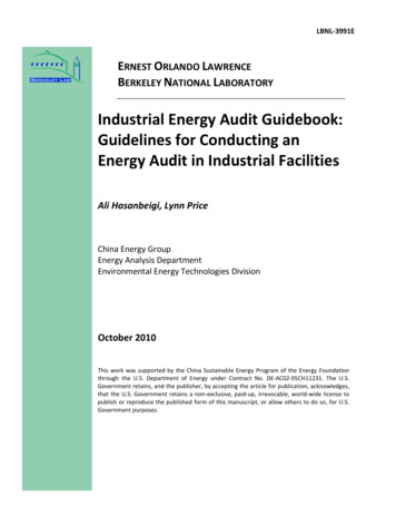 Industrial Energy Audit Guidebook: Guidelines For .