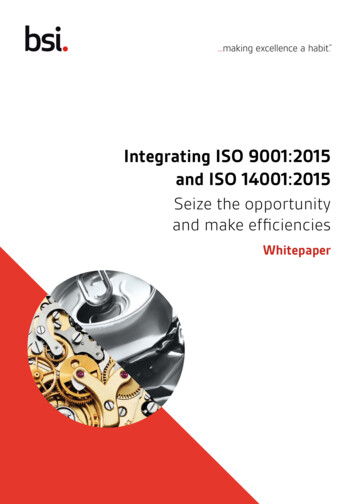 Integrating ISO 9001:2015 And ISO 14001:2015