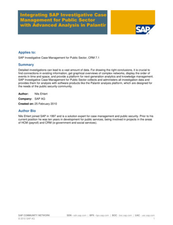 Integrating SAP Investigative Case Management For Public .
