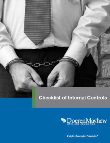 Internal Controls Checklist - Doeren