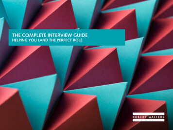 THE COMPLETE INTERVIEW GUIDE - Robert Walters