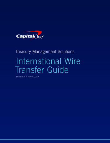 Treasury Management Solutions International Wire Transfer .