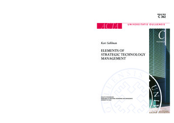 Elements Of Strategic Technology Management