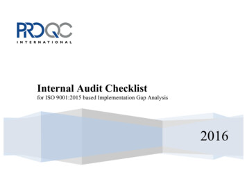 Internal Audit Checklist - Pro QC