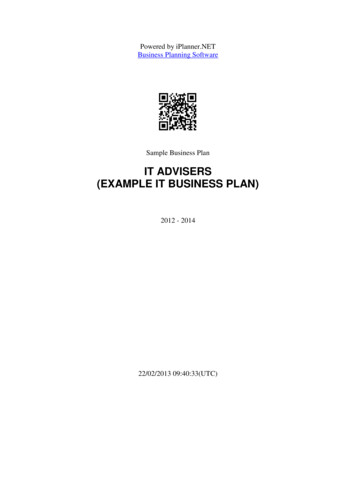 IT ADVISERS (EXAMPLE IT BUSINESS PLAN)