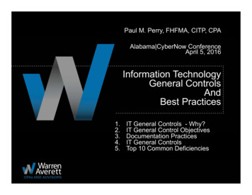 Information Technology General Controls And Best Practices