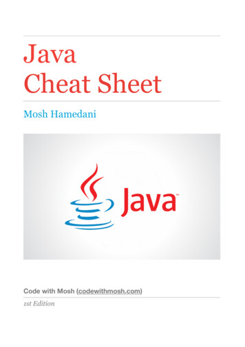 Java Cheat Sheet - Programming With Mosh