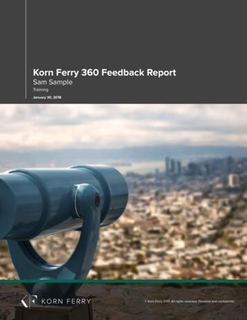 Korn Ferry 360 Feedback Report - University Of California .