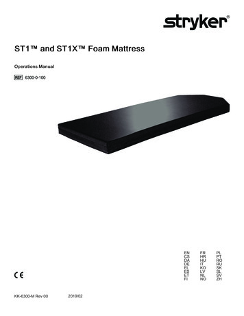 ST1 And ST1X Foam Mattress - Stryker Medical