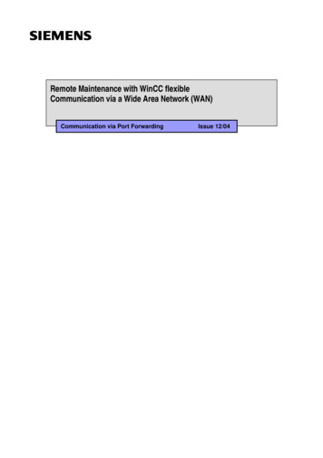 Remote Maintenance With WinCC Flexible Communication Via A .