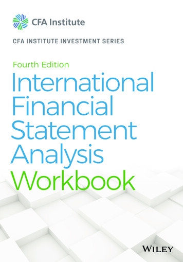 Fourth Edition International Financial Statement Analysis .