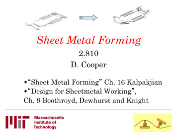 Sheet Metal Forming - Massachusetts Institute Of Technology