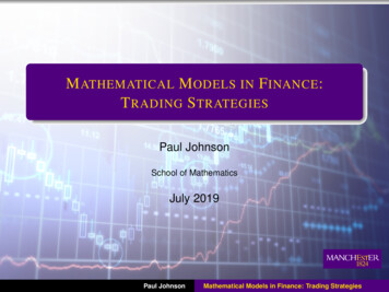 Mathematical Models In Finance: Trading Strategies