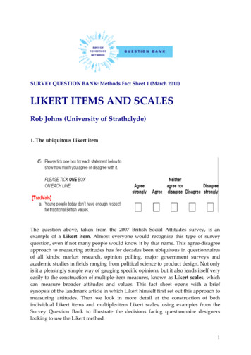 LIKERT ITEMS AND SCALES - Sheffield