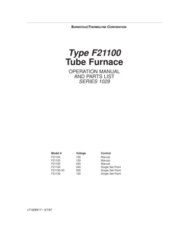 Type F21100 Tube Furnace - Cole-Parmer