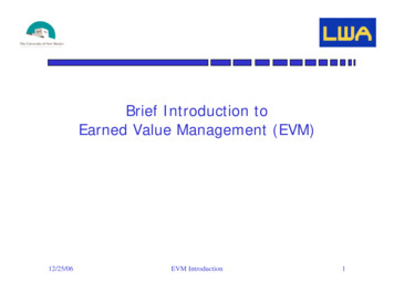 Brief Introduction To Earned Value Management (EVM)