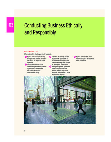 Conducting Business Ethically And Responsibly