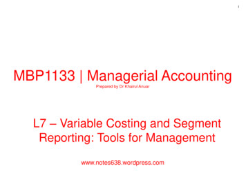 MBP1133 Managerial Accounting
