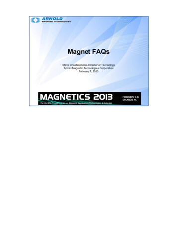 Magnet FAQs - Constantinides - Magnetics - 2013