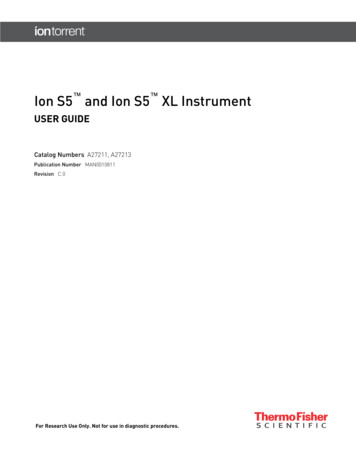 Ion S5 And Ion S5 XL Instrument User Guide (Pub. No .
