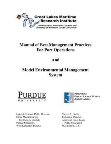 Manual Of Best Management Practices For Port Operations .