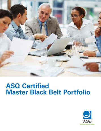 ASQ Certified Master Black Belt Portfolio