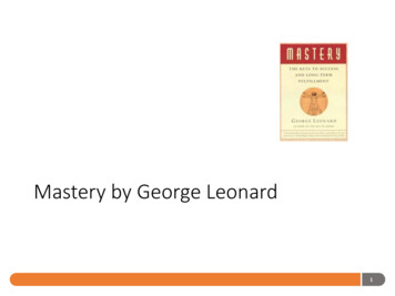 Mastery By George Leonard - The Corporate Rookie