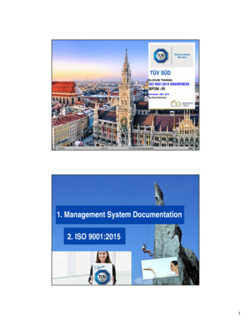 1. Management System Documentation 2. ISO 9001:2015