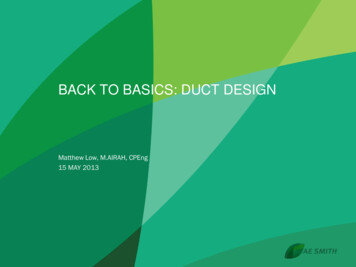 BACK TO BASICS: DUCT DESIGN - AIRAH