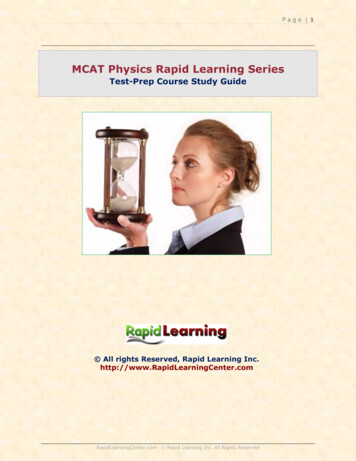 MCAT Physics Rapid Learning Series