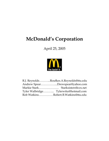 McDonald’s Corporation - Texas Tech University