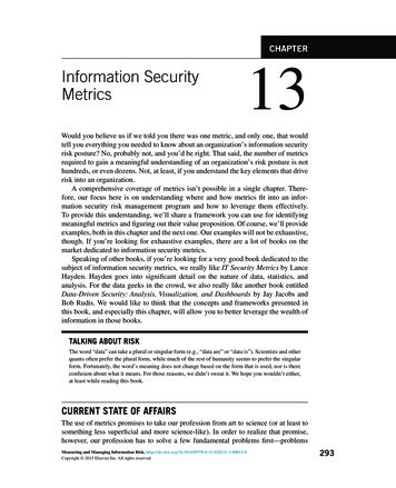 CHAPTER Information Security Metrics 13